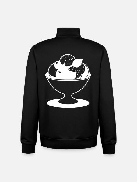Ice cream sundae Drawing - Unisex Organic Zip Sweatshirt by Stanley/Stella - black