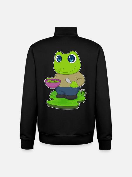 Frog Cooking Bowl Cooking - Unisex Organic Zip Sweatshirt by Stanley/Stella - black