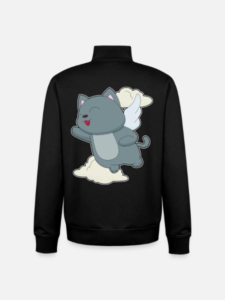 Ailes d’ange chat - Sweat zippé unisexe en coton bio Stanley/Stella - noir