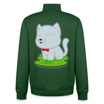 Noeud papillon chat - Sweat zippé unisexe en coton bio Stanley/Stella - vert bouteille - Dos - AI Model Male 185 dark (185cm)