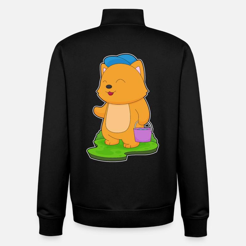 Seau d’eau pour chat - Sweat zippé unisexe en coton bio Stanley/Stella - noir
