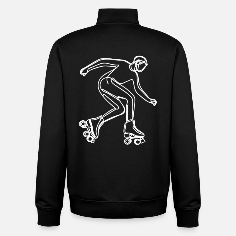 Roller Skater Drawing - Unisex Organic Zip Sweatshirt by Stanley/Stella - black