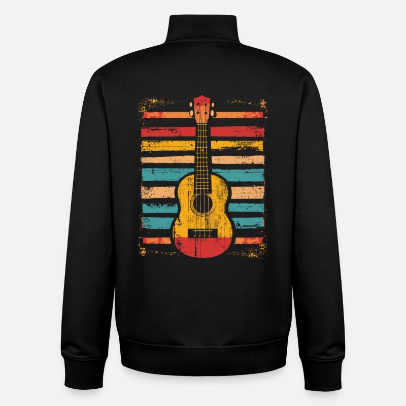 Ukulele Graphics - Unisex Organic Zip Sweatshirt by Stanley/Stella - black
