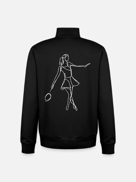 Badminton Girl Drawing - Unisex Organic Zip Sweatshirt by Stanley/Stella - black