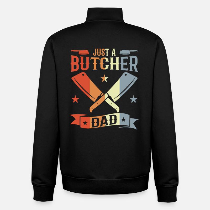 Père boucher - Sweat zippé unisexe en coton bio Stanley/Stella - noir