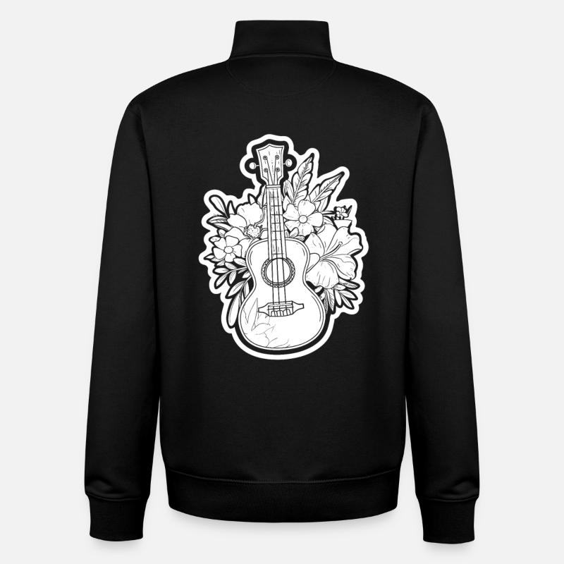 Ukulele Comic Look - Unisex Organic Zip Sweatshirt by Stanley/Stella - black