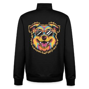 Bunte coole Hundesonnenbrille Retro Pop Art - Unisex Organic Zip Sweatshirt von Stanley/Stella - Schwarz - Hinten - AI Model Male 185 light (185cm)