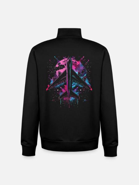 Airplane Steampunk - Unisex Organic Zip Sweatshirt by Stanley/Stella - black