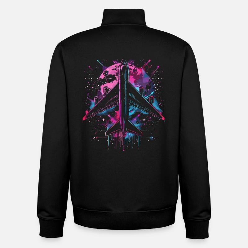 Flugzeug Steampunk - Unisex Organic Zip Sweatshirt von Stanley/Stella - Schwarz