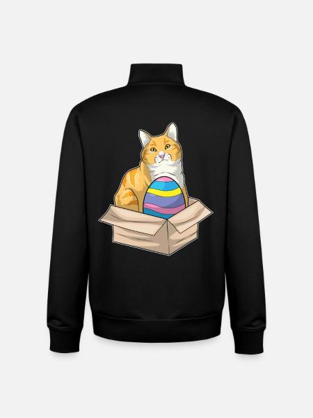 Cat Easter Easter Egg - Unisex Organic Zip Sweatshirt by Stanley/Stella - black