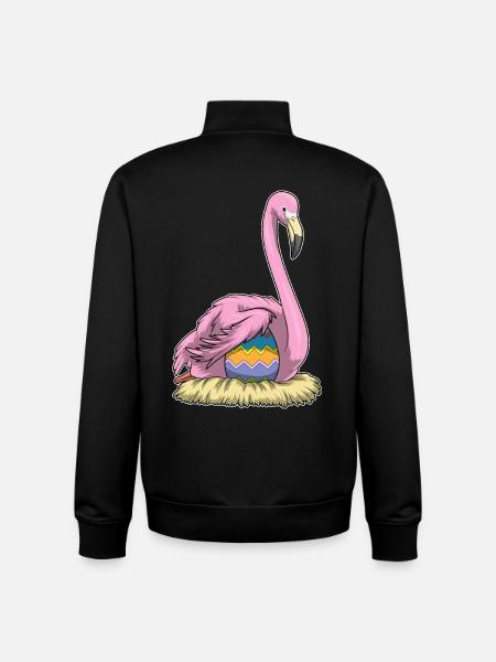 Flamingo Easter Easter Egg - Unisex Organic Zip Sweatshirt by Stanley/Stella - black