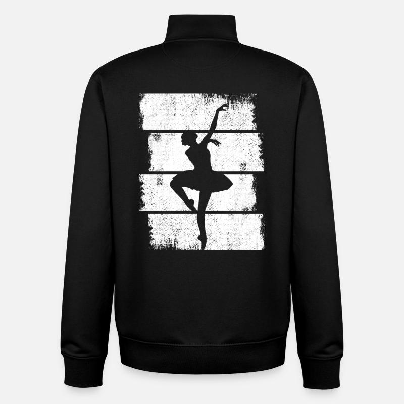 Dessin de danseuse de ballet - Sweat zippé unisexe en coton bio Stanley/Stella - noir
