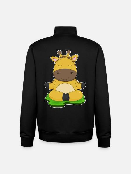 Giraffe Yoga Fitness Meditation - Unisex Organic Zip Sweatshirt by Stanley/Stella - black