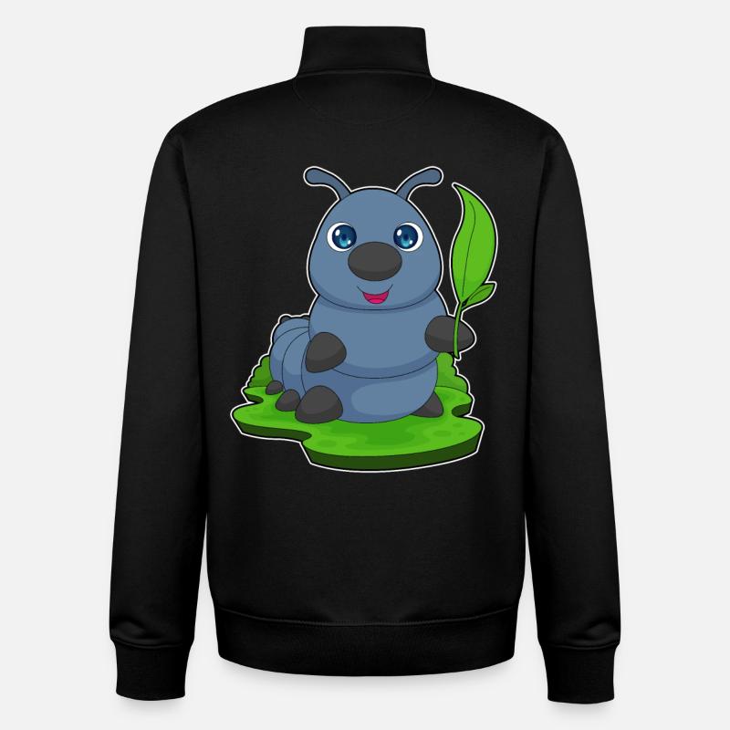 Caterpillar Leaf - Unisex Organic Zip Sweatshirt by Stanley/Stella - black