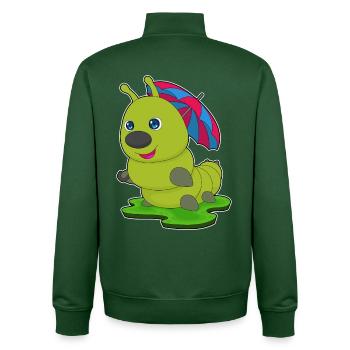 Caterpillar Umbrella - Unisex Organic Zip Sweatshirt by Stanley/Stella - bottle green - Back - AI Model Male 185 dark (185cm)