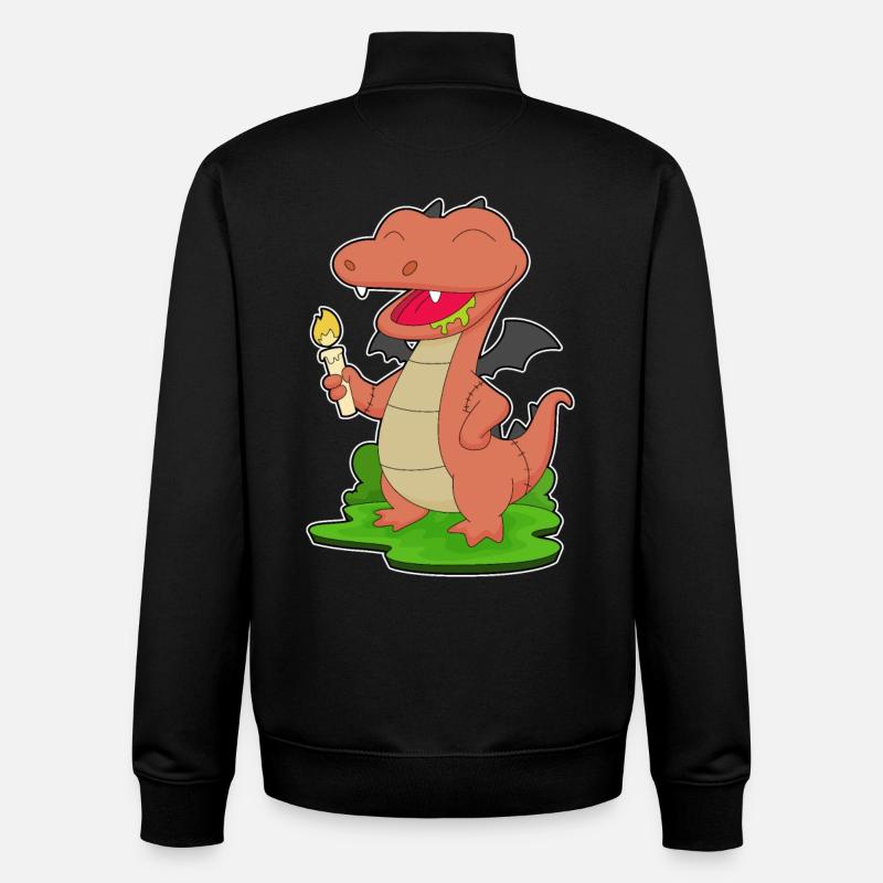 Dragon Bougie d’Halloween - Sweat zippé unisexe en coton bio Stanley/Stella - noir