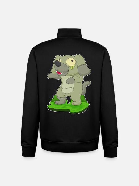 Dog Halloween Zombie - Unisex Organic Zip Sweatshirt by Stanley/Stella - black