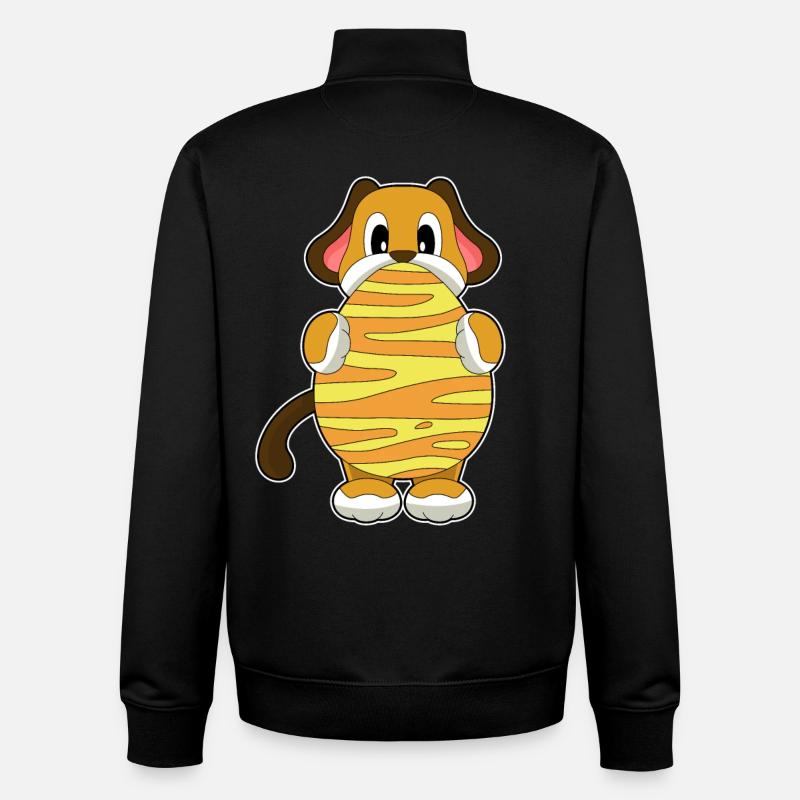 Hund Ostern Osterei - Unisex Organic Zip Sweatshirt von Stanley/Stella - Schwarz