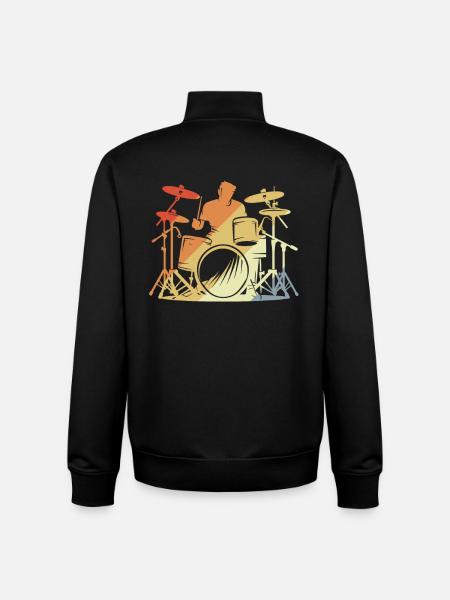 Batteur Style Rétro - Sweat zippé unisexe en coton bio Stanley/Stella - noir