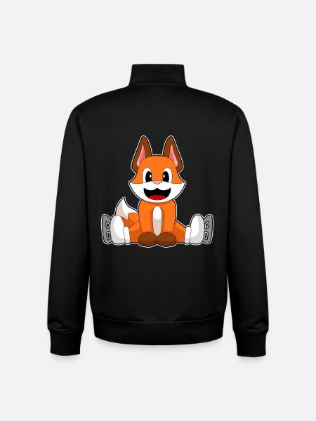 Fox Ice Skating Skates - Unisex Organic Zip Sweatshirt by Stanley/Stella - black