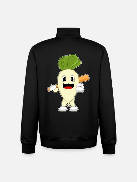 Radish Baseball Baseball Bat - Unisex Organic Zip Sweatshirt by Stanley/Stella - black