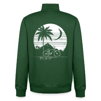 Dessin VTT - Sweat zippé unisexe en coton bio Stanley/Stella - vert bouteille - Dos - AI Model Male 185 dark (185cm)