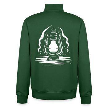 Laterne Skizze - Unisex Organic Zip Sweatshirt von Stanley/Stella - Flaschengrün - Hinten - AI Model Male 185 dark (185cm)
