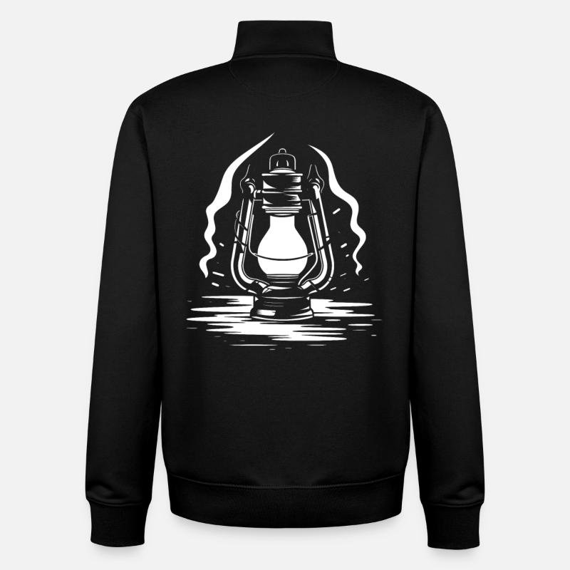Croquis de lanterne - Sweat zippé unisexe en coton bio Stanley/Stella - noir
