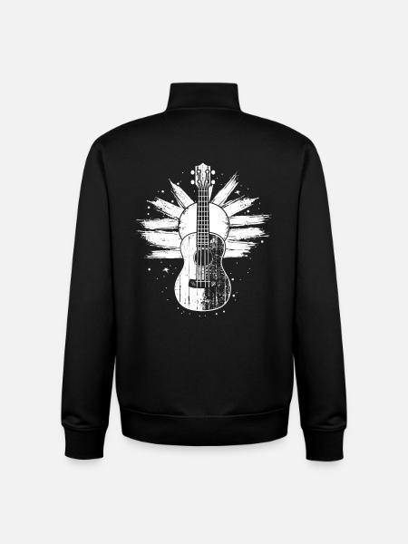 Ukulele Sketch - Unisex Organic Zip Sweatshirt by Stanley/Stella - black