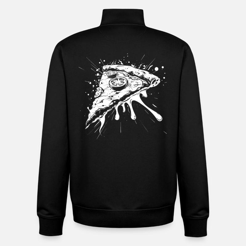 Pizza Piece Drawing - Unisex Organic Zip Sweatshirt by Stanley/Stella - black