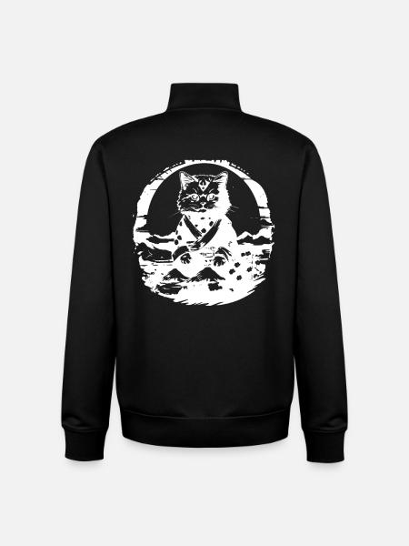 Japanese Cat - Unisex Organic Zip Sweatshirt by Stanley/Stella - black