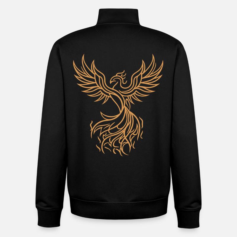 Phönix Mythischer Feuervogel Auferstehender Stammeskunst - Unisex Organic Zip Sweatshirt von Stanley/Stella - Schwarz