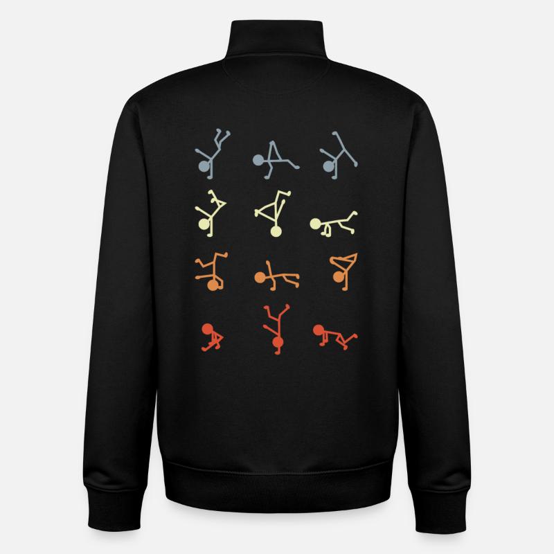 Breakdancer Strichfiguren - Unisex Organic Zip Sweatshirt von Stanley/Stella - Schwarz