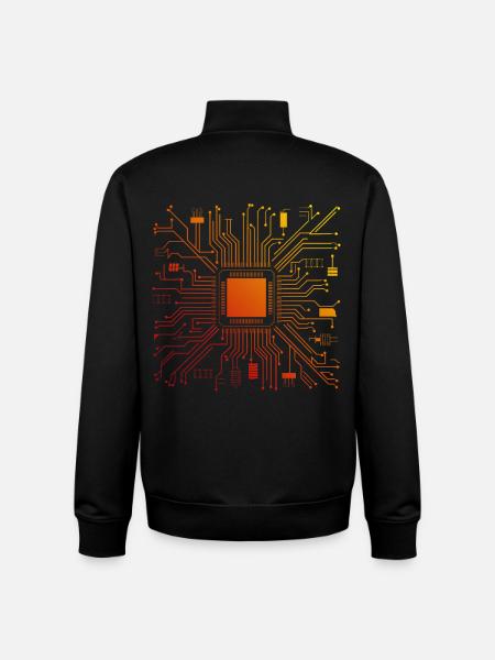 Tech Computer Motherboard Abstract Microchip - Unisex Organic Zip Sweatshirt by Stanley/Stella - black