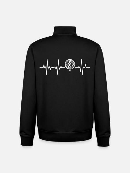 My heart beats for golf - Unisex Organic Zip Sweatshirt by Stanley/Stella - black