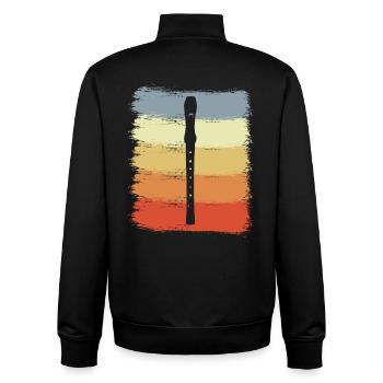 Vintage Flute - Unisex Organic Zip Sweatshirt by Stanley/Stella - black - Back - AI Model Male 185 light (185cm)
