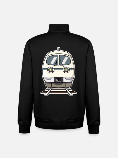 Train Cartoon Style - Unisex Organic Zip Sweatshirt by Stanley/Stella - black