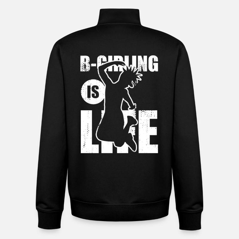 B Girling - Sweat zippé unisexe en coton bio Stanley/Stella - noir