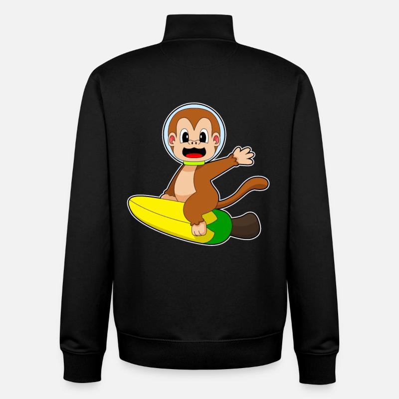 Affe Banane  - Unisex Organic Zip Sweatshirt von Stanley/Stella - Schwarz