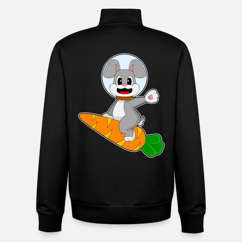Rabbit Carrot - Unisex Organic Zip Sweatshirt by Stanley/Stella - black