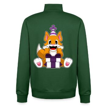Katze Geburtstag Partyhut - Unisex Organic Zip Sweatshirt von Stanley/Stella - Flaschengrün - Hinten - AI Model Male 185 dark (185cm)