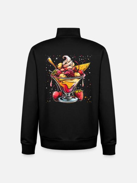 Ice cream sundae graphic - Unisex Organic Zip Sweatshirt by Stanley/Stella - black