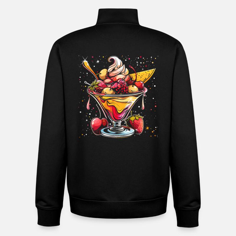 Graphique sundae à la crème glacée - Sweat zippé unisexe en coton bio Stanley/Stella - noir