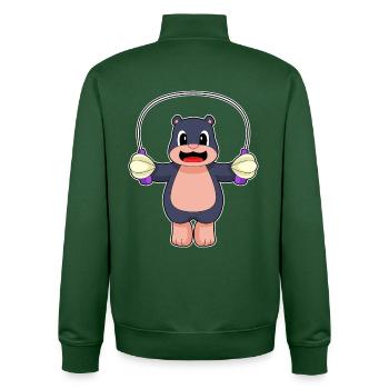 Maulwurf Seilspringen Springseil Fitness - Unisex Organic Zip Sweatshirt von Stanley/Stella - Flaschengrün - Hinten - AI Model Male 185 dark (185cm)