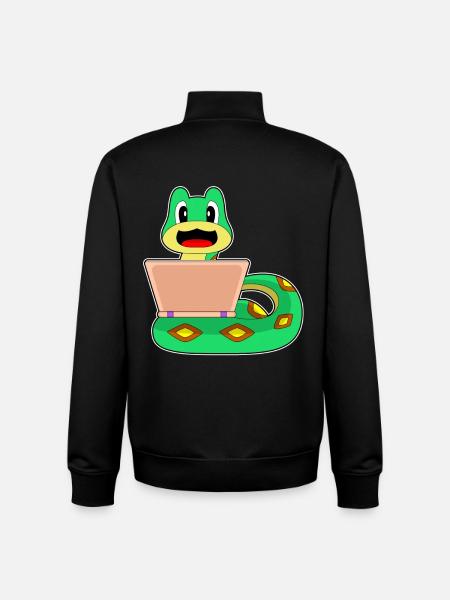 Snake Laptop - Unisex Organic Zip Sweatshirt by Stanley/Stella - black
