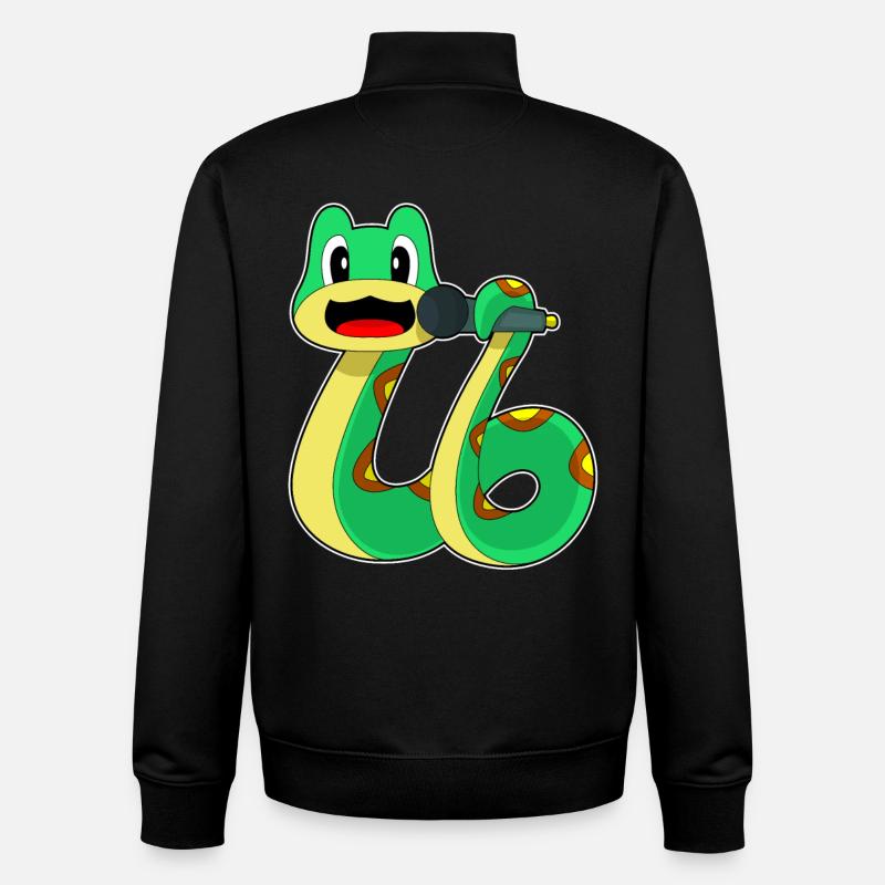 Snake Singer Microphone Musique - Sweat zippé unisexe en coton bio Stanley/Stella - noir