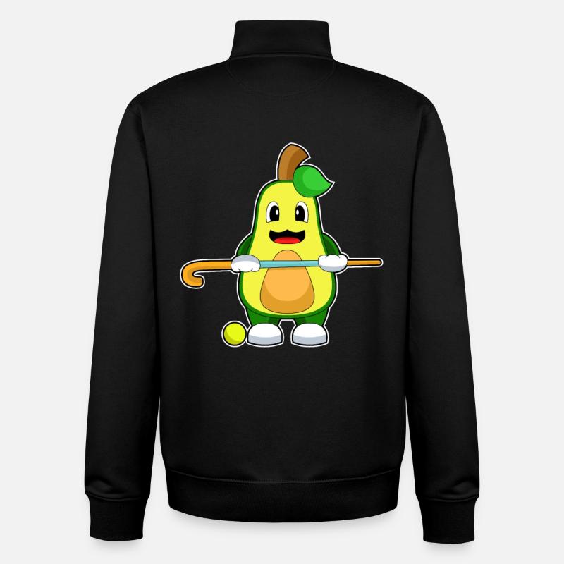 Bâton de hockey avocat - Sweat zippé unisexe en coton bio Stanley/Stella - noir