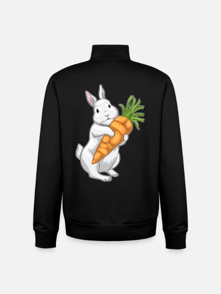 Rabbit Carrot - Unisex Organic Zip Sweatshirt by Stanley/Stella - black