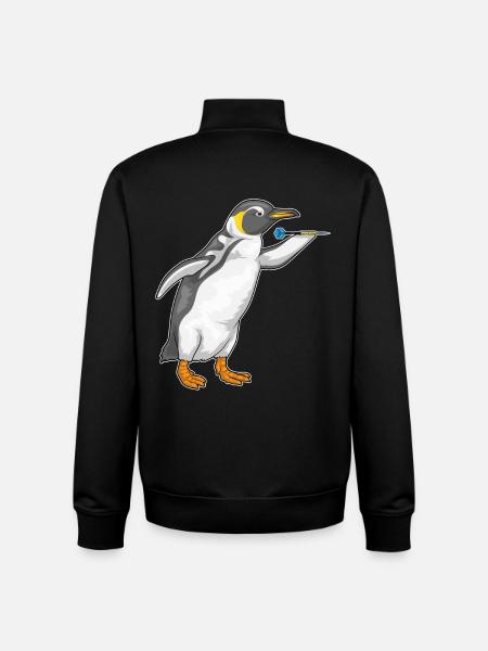 Pingouin Dart Dart - Sweat zippé unisexe en coton bio Stanley/Stella - noir