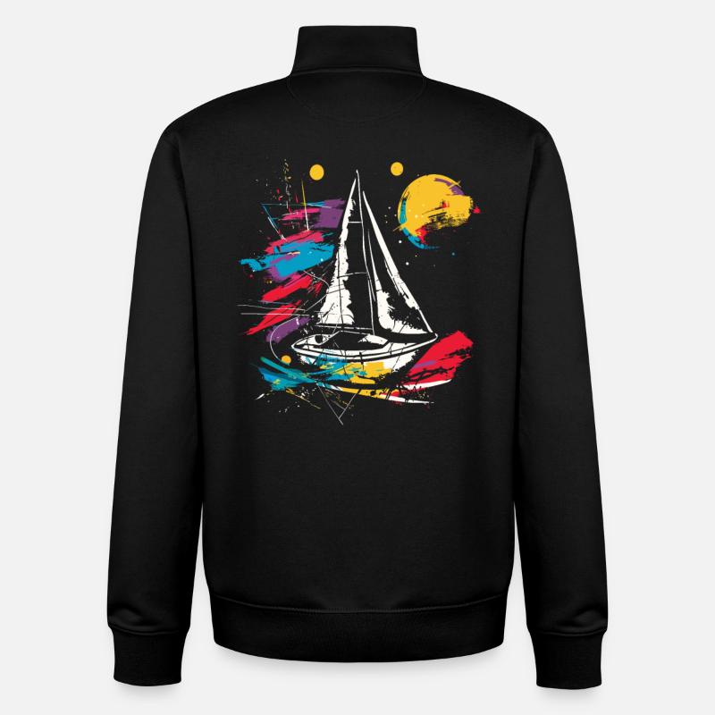 Graphic Sailing - Unisex Organic Zip Sweatshirt by Stanley/Stella - black